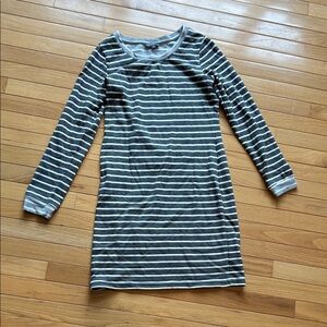 Striped Long Sleeve Sweatshirt Dress